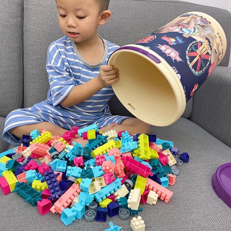 Bộ Đồ Chơi Lego Xếp Hình 198 Chi Tiết, Xô Đồ Chơi Lắp Ráp Cho Trẻ Em - Sáng Tạo Vui Chơi- Hàng Chính Hãng MINIIN