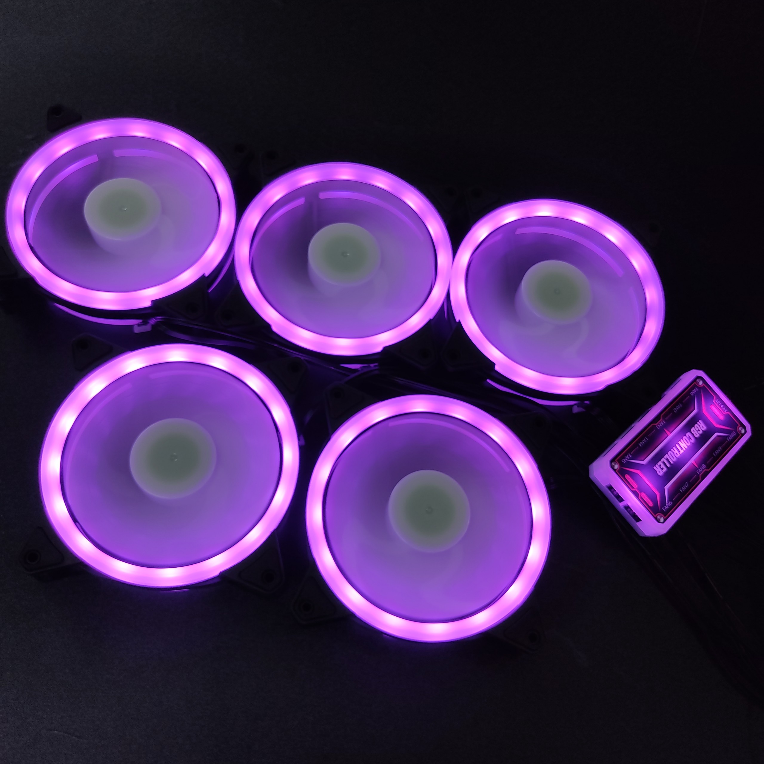 5 Quạt Tản Nhiệt, Fan Case KNC V2 Led RGB Dual Ring đồng bộ Hub điều khiển