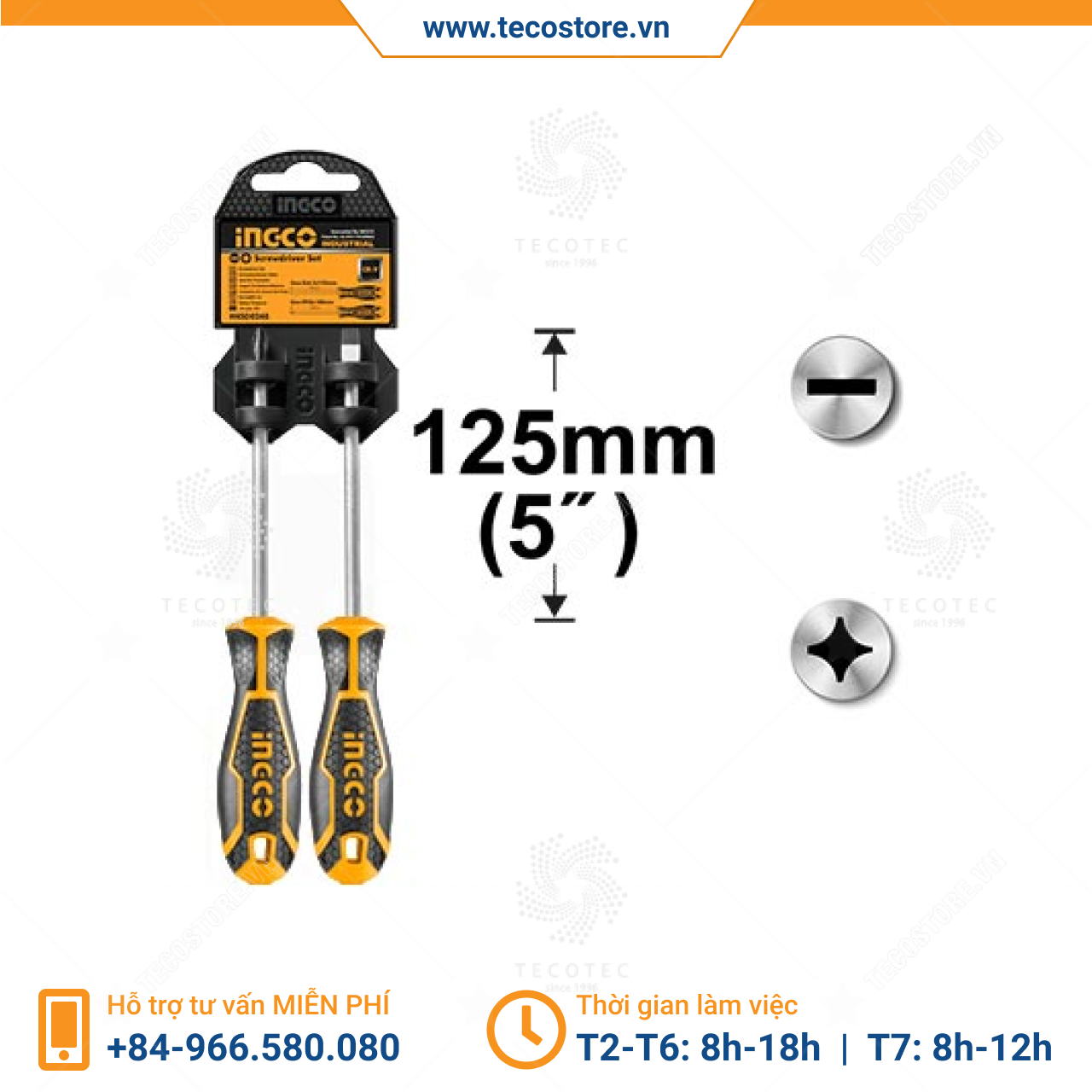 Bộ 2 tua vít INGCO HKSD0248 [Chính hãng] [Có sẵn]