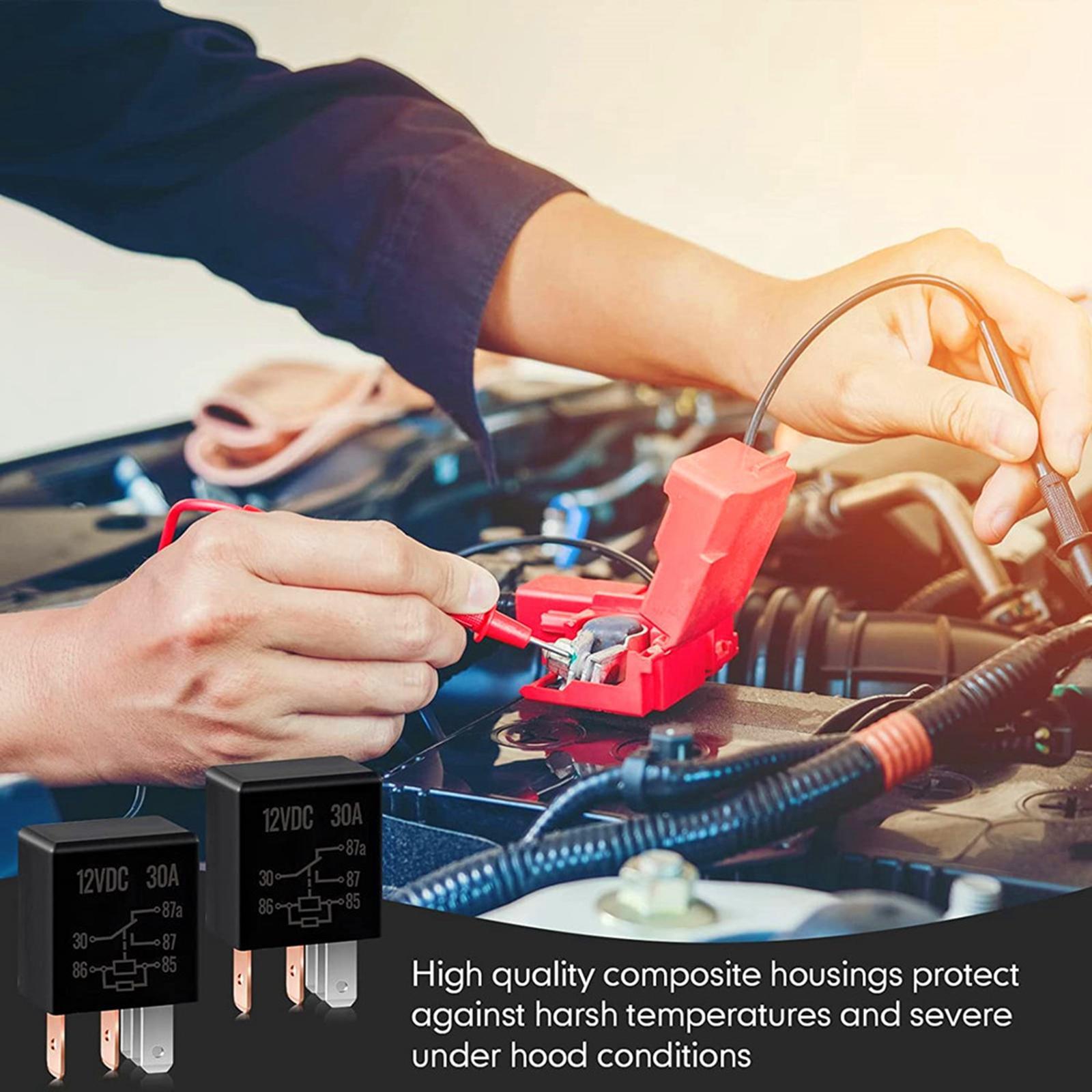 4 Pieces Automotive Relay 5 Pin 12V 30A Practical Professional Multi Purpose