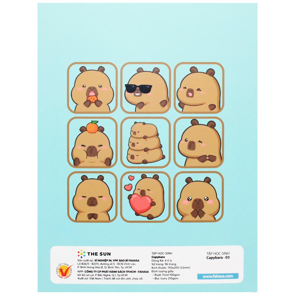 Tập Học Sinh Capybara - 4 Ôly - 96 Trang 100gsm - The Sun (Mẫu Màu Giao Ngẫu Nhiên)