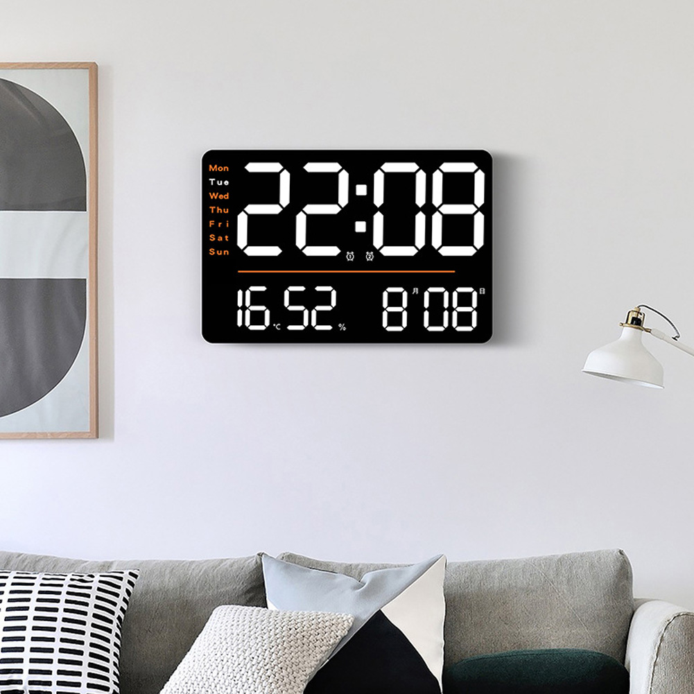 Đồng Hồ LED Để Bàn Treo Tường Kỹ Thuật Số Màn Hình Lớn 15,2"