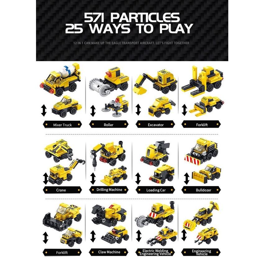 Đồ Chơi Lắp Ráp 633054 Panlos Brick Xe Cẩu 12 trong 1