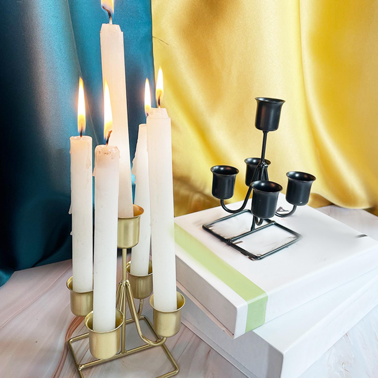 Candlestick for Taper Candles, Metal Candle Holder Romantic Candelabra Stand for Wedding, Birthday, Dinner Decorative