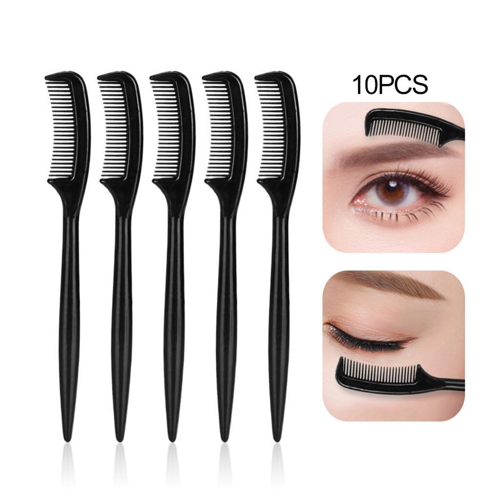 20pcs Plastic Mini Eyelash Shaping Brush Compact Eyebrow Makeup Combs Black