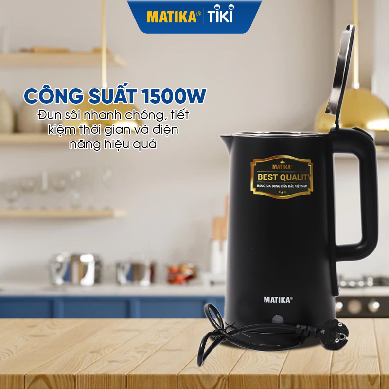 Ấm Siêu Tốc Dung Tích 2.3L MATIKA MTK-2023 Bình Đun Siêu Tốc - Hàng Chính Hãng