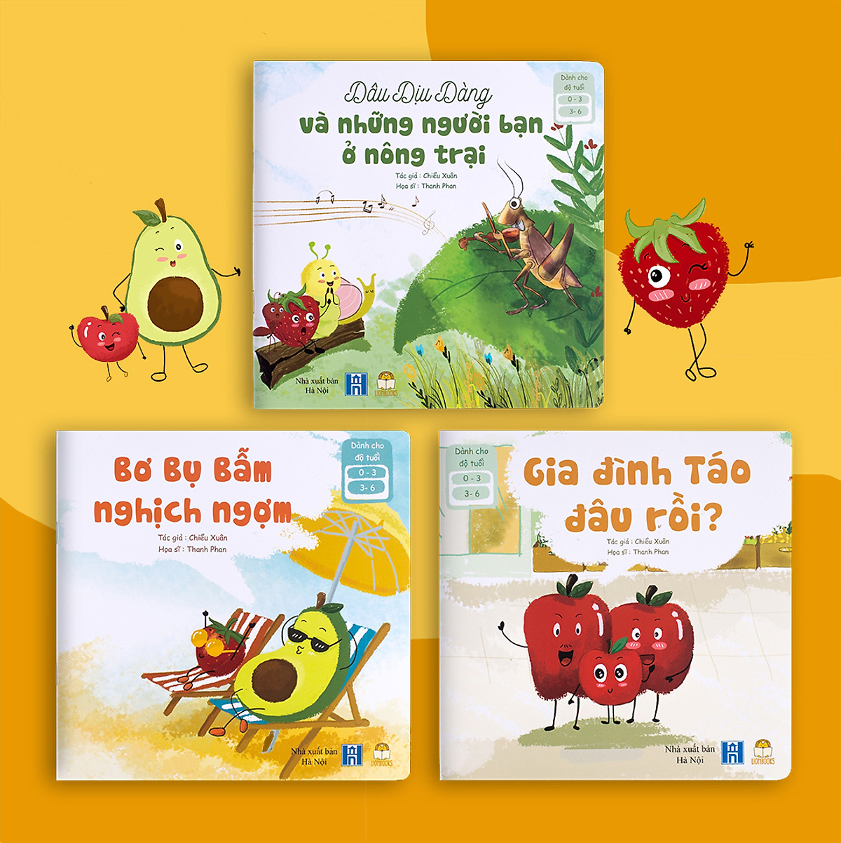 Sách Ehon Việt Cho Bé 0 - 3 Tuổi - Combo Ehon Về Các Bạn Hoa Quả, Động Vật Trong Vườn Nhà Đáng Yêu - Ehon Hoa Quả - Chu Du Cùng Những Người Bạn