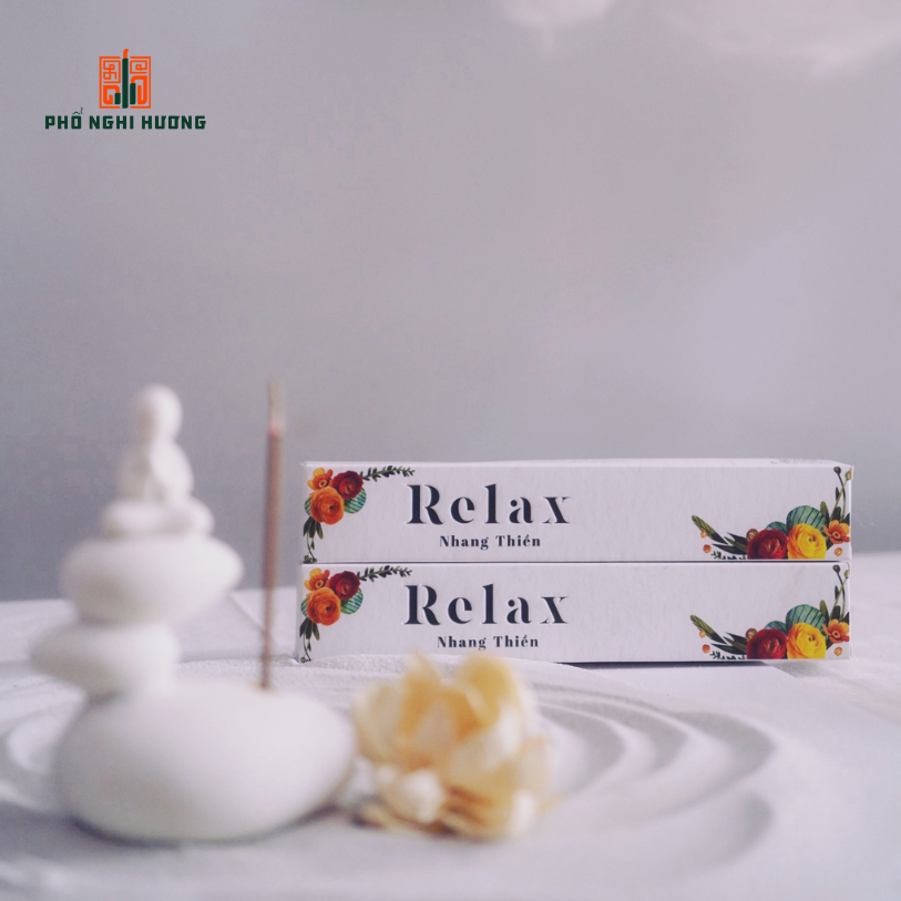 Nhang thiền Thư giãn Relax - Phổ Nghi Hương 20cm ngọt nhẹ, lành tính từ nguyên liệu thảo mộc tự nhiên phù hợp để thư giãn, thiền định và giúp bạn tập trung làm việc