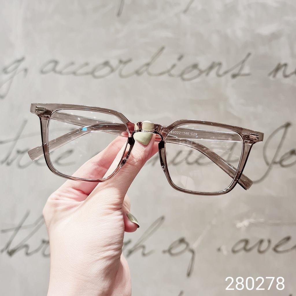 Kính gọng vuông nam nữ LILYEYEWEAR chất liệu nhựa cứng cáp kiểu dáng thời trang Hàn Quốc 280278