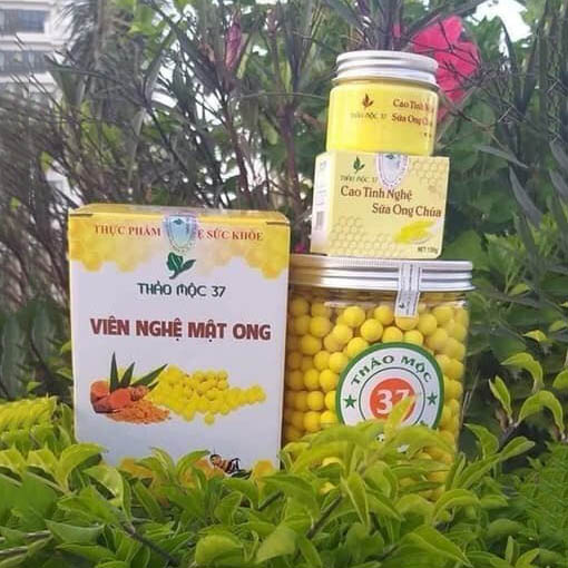 Hộp 500gr viên tinh bột nghệ và lọ 100gr cao tinh nghệ sữa ong chúa Thảo Mộc 37