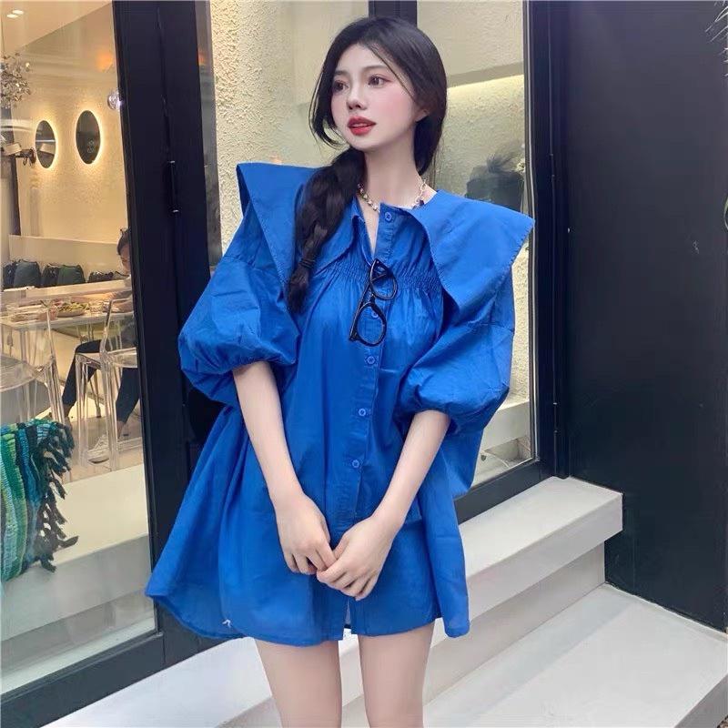 Áo Sơmi Thô Cổ Nhọn 5 Màu Siêu Xinh Có Ảnh Thật Kèm Video