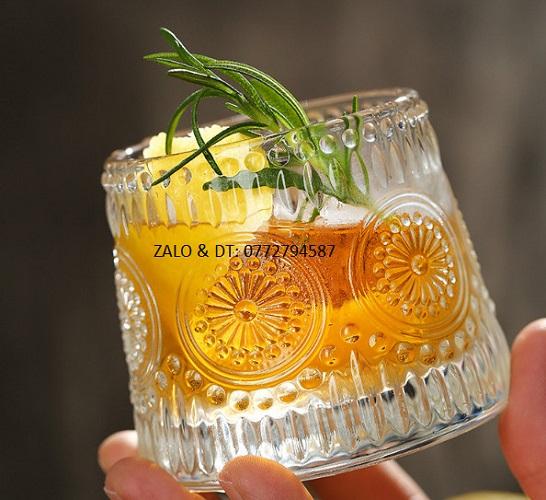 Ly Thủy Tinh Deli Vintage whi.ky Rock Glass 170ml Tùy Chọn Họa Tiết