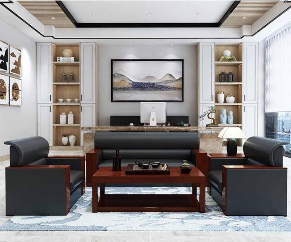 Bộ sofa da văn phòng cao cấp Tundo kèm 2 ghế đơn HVPCT-06