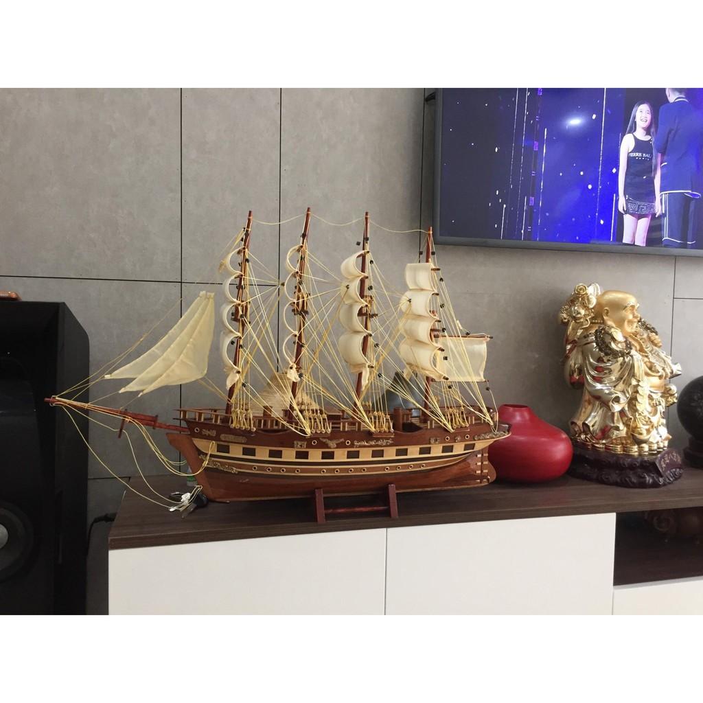 Thuyền Buồm FRANCE Dài 80cm Gỗ Còng Cao Cấp Tinh Xảo