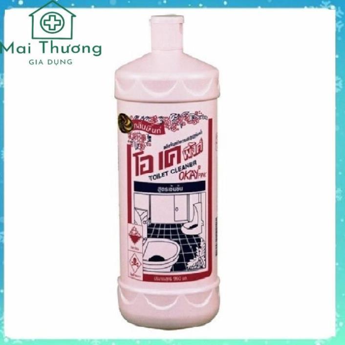 Nước Tẩy Rửa Bồn Cầu Okay Pink Toilet Cleaner Thái Lan 960ml Siêu Mạnh Chỉ Cần 1 Lần Tẩy