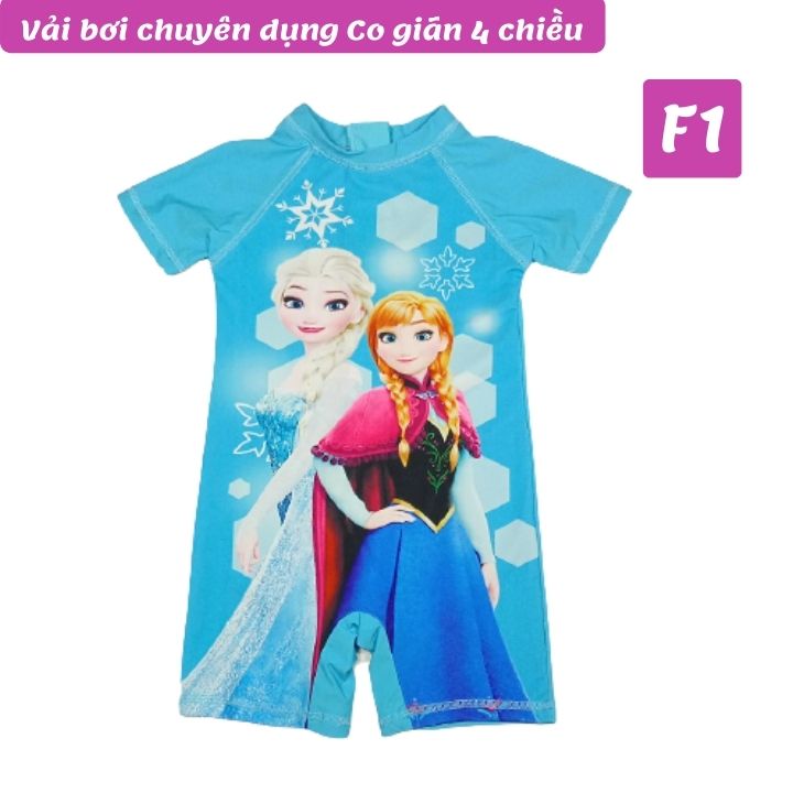 Đồ bơi liền thân cho be gái hình Elsa từ 10-22kg - vải chuyên dụng - thun 4 chiều- Kiến Lửa