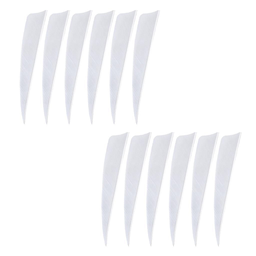 3-6pack 12 Pieces 4 Inch Archery Arrow Feathers Fletchings Vanes White