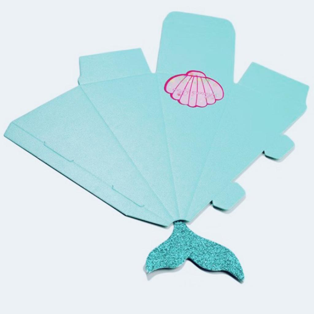 20pcs Creative Triangle Cone Mermaid Bowknot Candy Boxes Party Favor