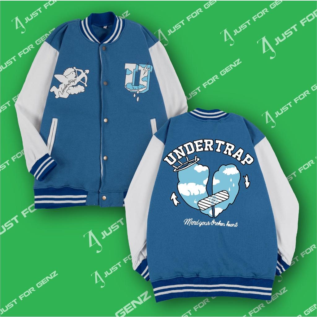 Áo khoác Bomber Varsity Jacket UNDERTRAP, áo bomber nam nữ unisex JFgenz chất nỉ bông BST màu sắc