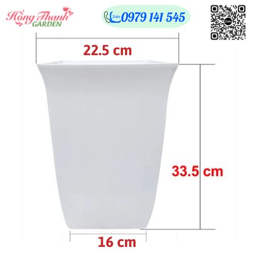 Chậu Trụ Vuông Cao, Chậu Trồng Cây Giả Sứ Cao Cấp Siêu Bền Xịn, Chậu Nhựa Bầu Đứng Dáng Cao