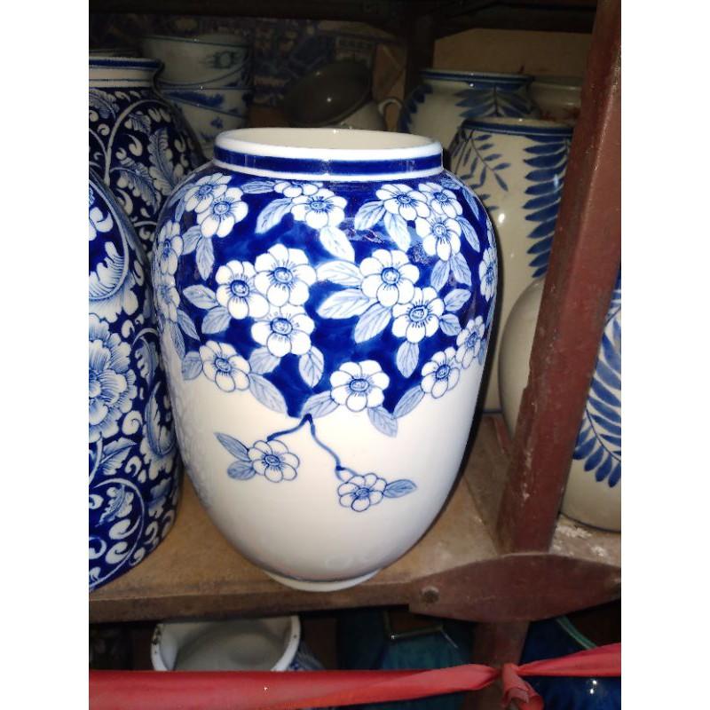 Lọ Hoa Men Ngọc Lam Vẽ Tay Nghệ Thuật.