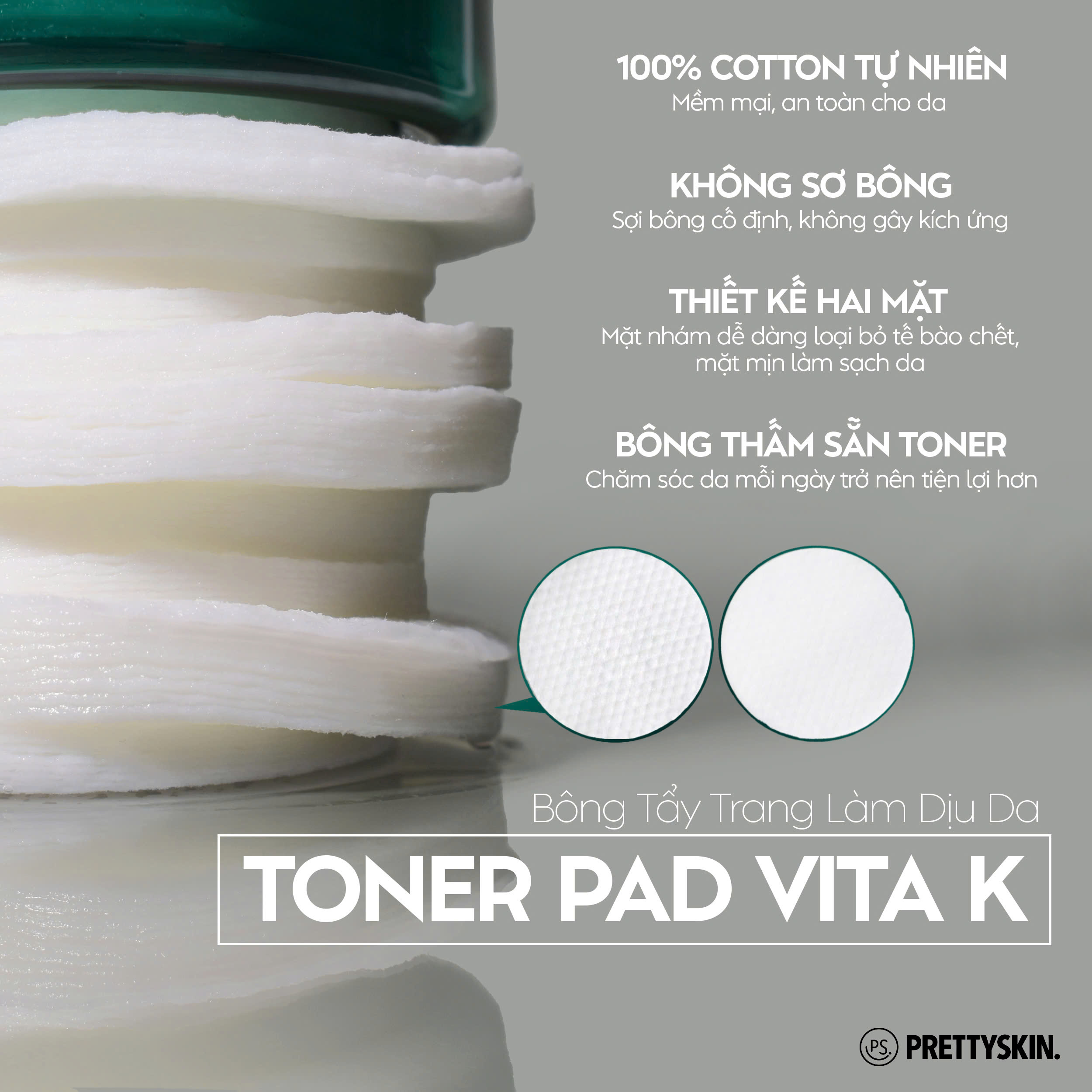 Toner Pad Vita K-Cica Peeling &amp; Repairing Pad Pretty Skin Hàn Quốc 80 miếng