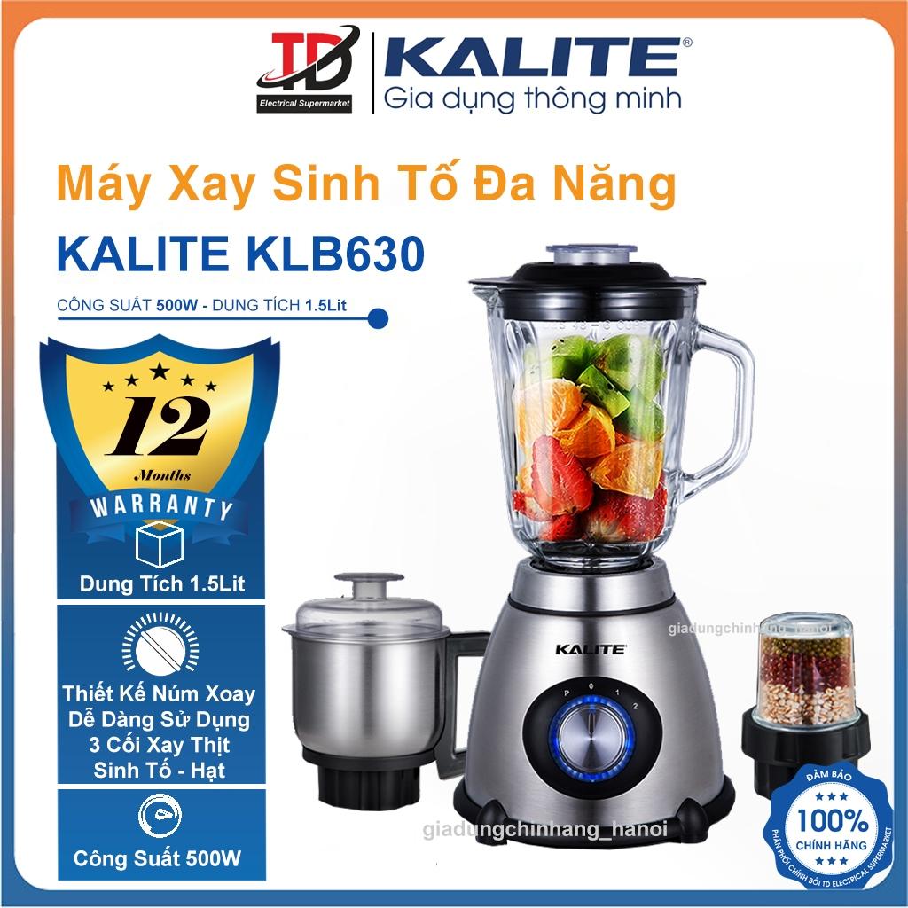 Máy Xay Sinh Tố Kalite KLB630, 3 Cối Đa Năng Xay Thịt, Sinh Tố, Hạt Khô - Công Suất 500w, Hàng Chính Hãng