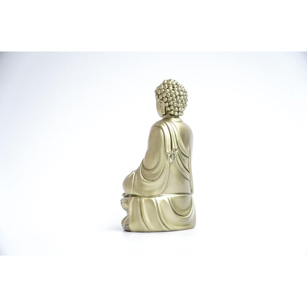 Tượng Phật A Di Đà ngồi xi mạ đồng - Cao 15cm