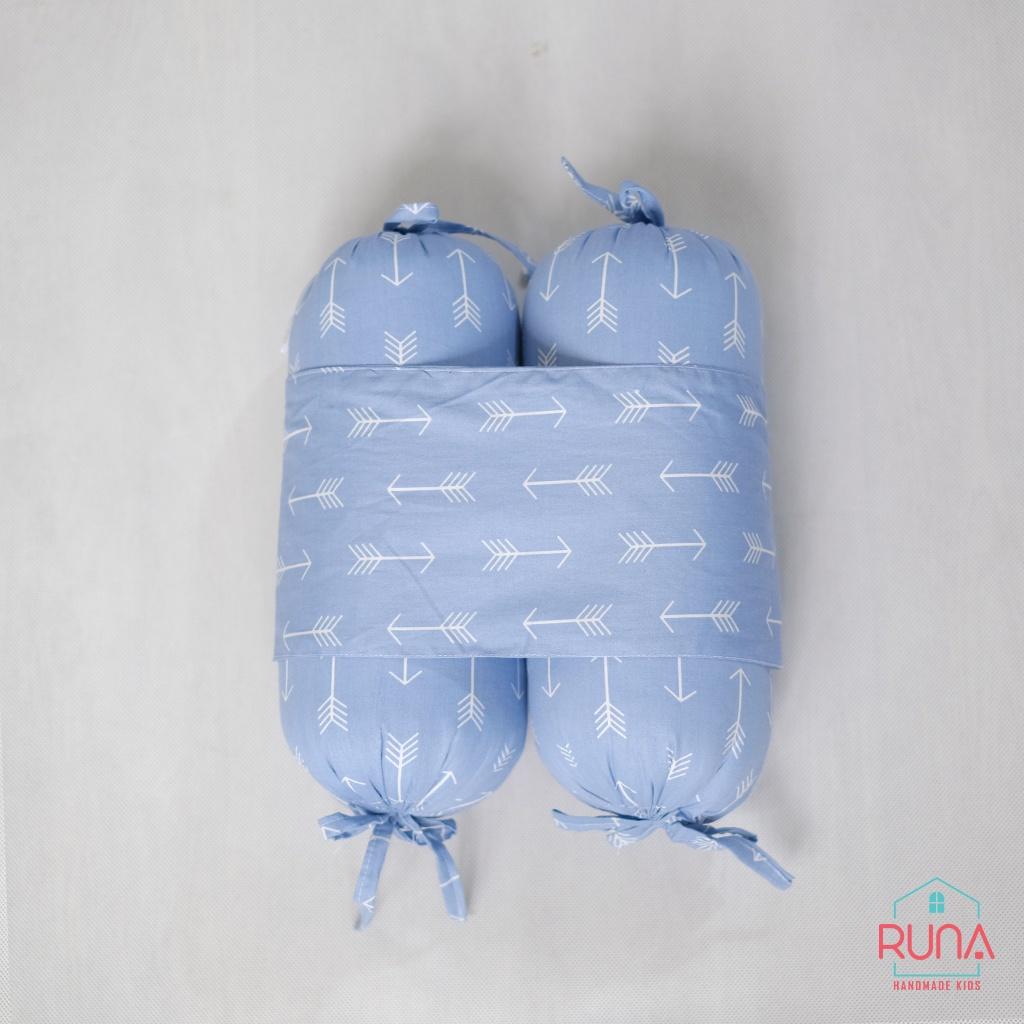 Bộ gối chặn bông chống giật mình cho bé sơ sinh RUNA KIDS chất liệu cotton Hàn 100% cao cấp thoáng mát an toàn cho da bé