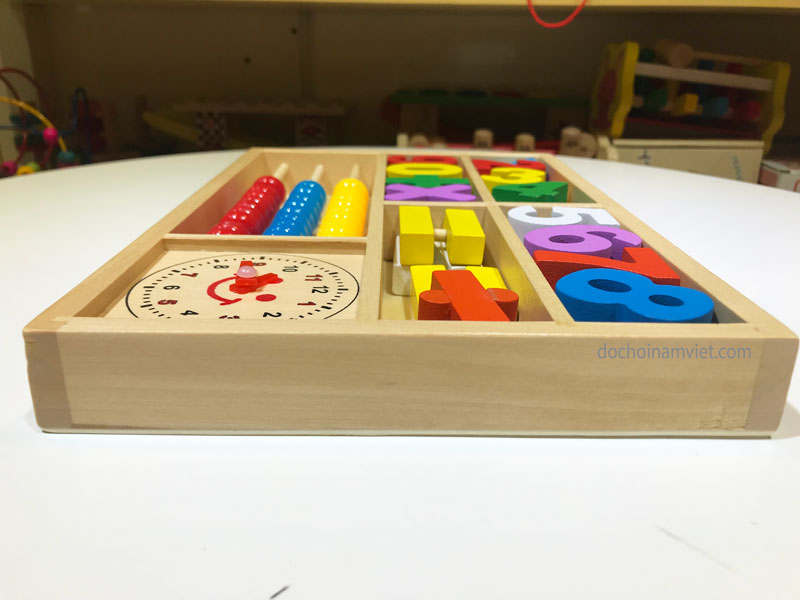 Bảng học số và bàn tính đếm thông minh đồ chơi gỗ cho bé