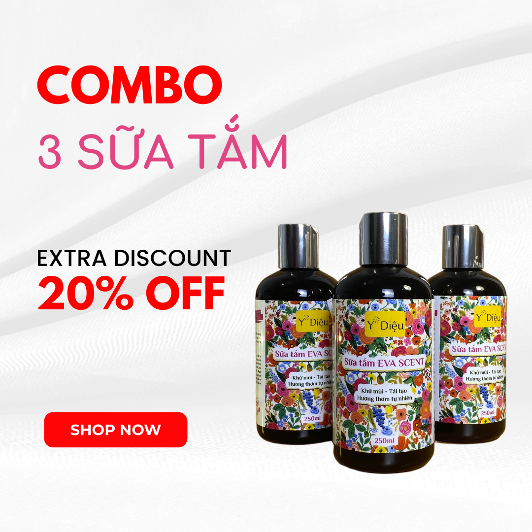 Combo 3 Sữa tắm Eva Scent, Khử mùi - Tái tạo Hương thơm tự nhiên, Tinh chất thảo mộc - Chai 250ml x 3