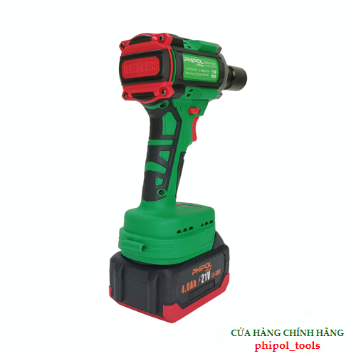 Combo Máy siết bu lông 780N.M 21V động cơ không chổi than PHIPOL TOOLS PH3035 Kèm 2 pin và sạc - Hàng Chính Hãng