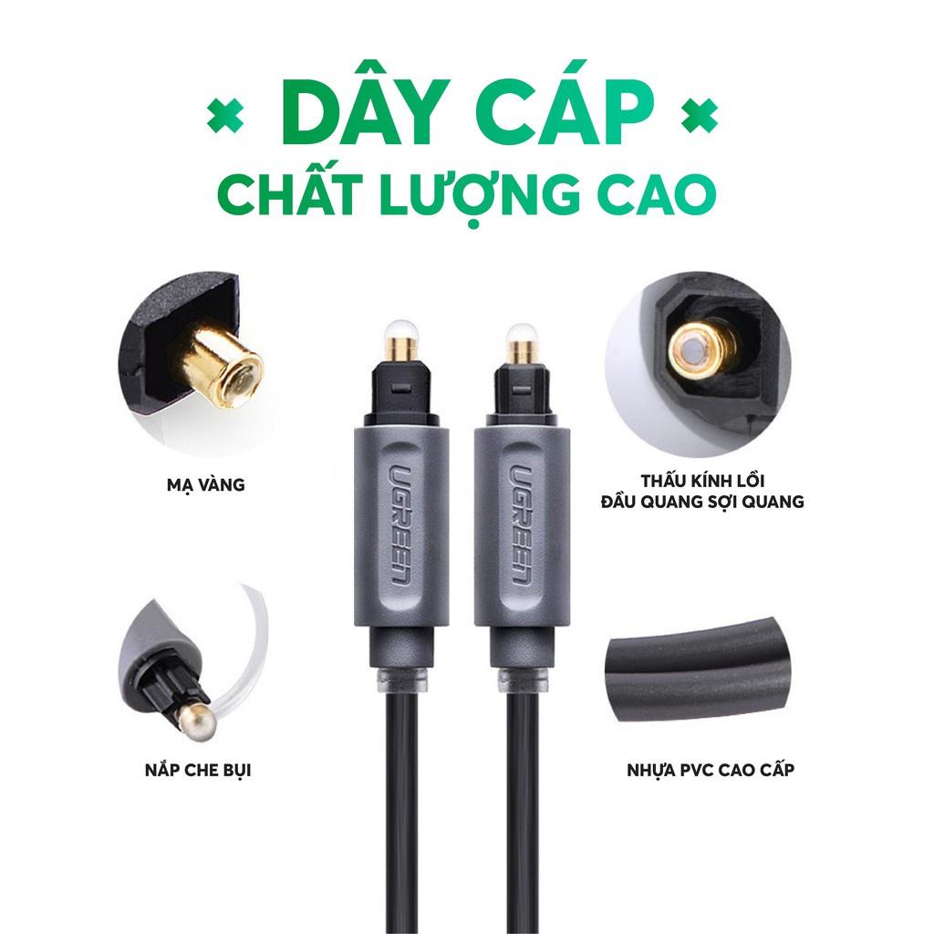 Dây audio quang (Toslink, Optical) UGREEN (đen) hàng chính hãng