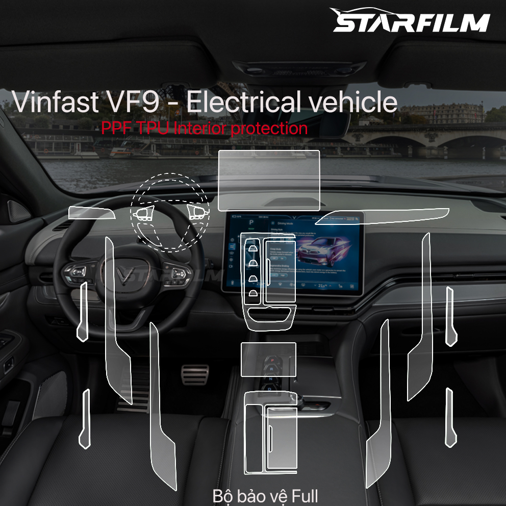 VINFAST VF9 PPF TPU bảo vệ nội thất STARFILM