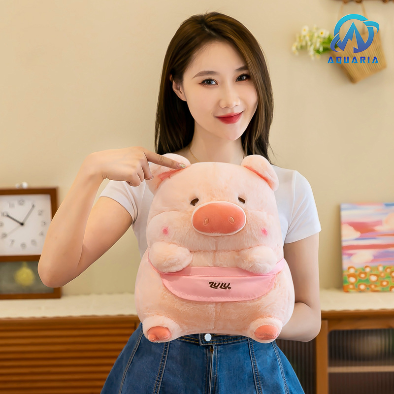 Gấu Bông Gối Ôm Thú Bông, Nhồi Bông Heo Lulu Đeo Yếm Lulu Hồng Ngáo Ngơ Siêu Dễ Thương Hot Hit