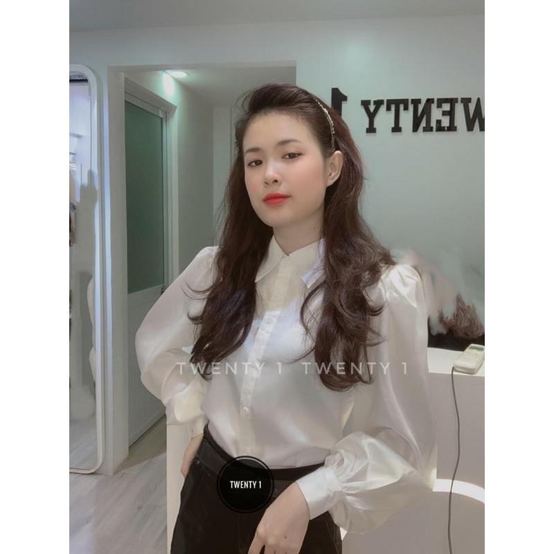 Áo sơ mi nữ, tay bồng-chất lụa mát
