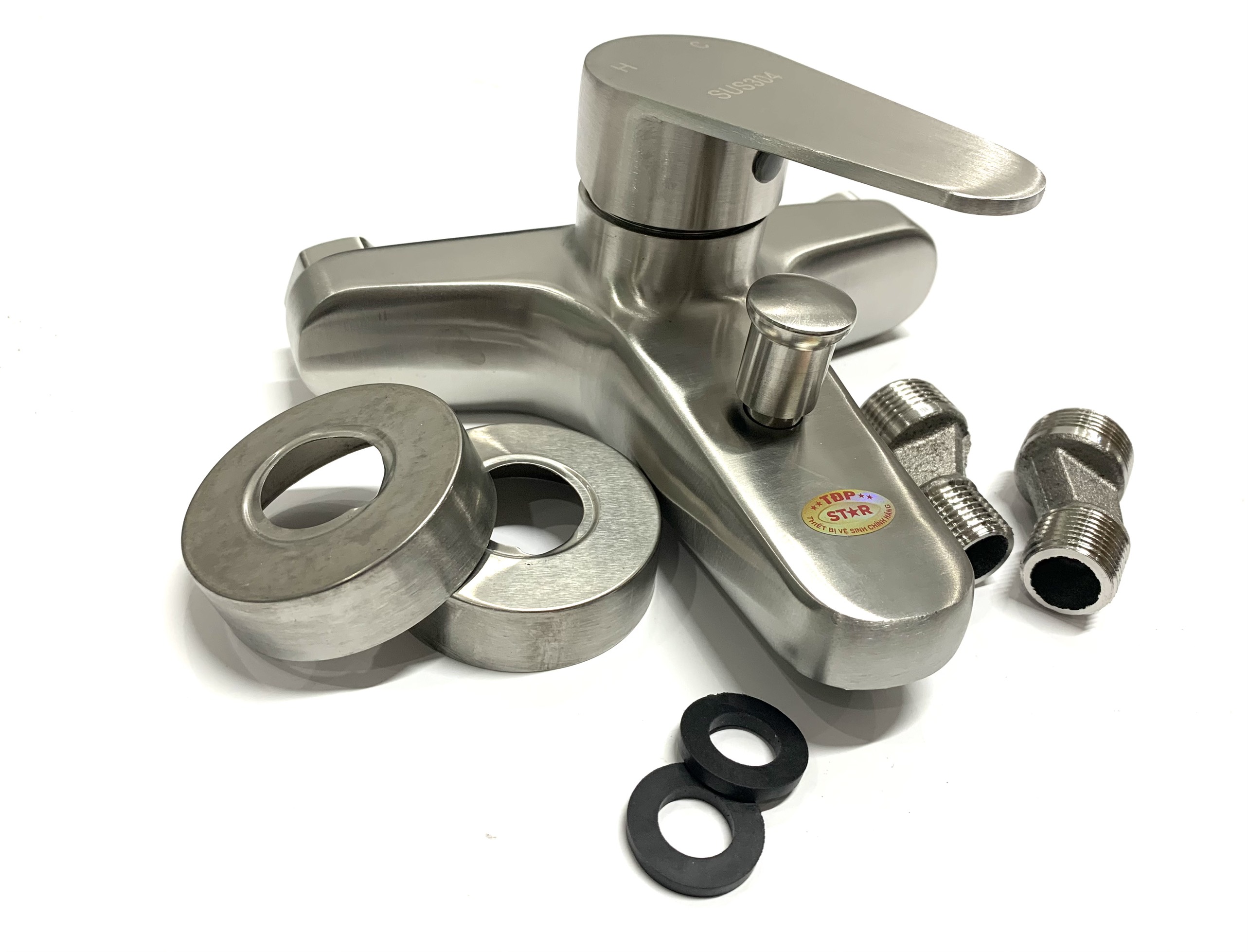 Bộ củ sen tắm nóng lạnh bồn tắm inox 304 gồm
