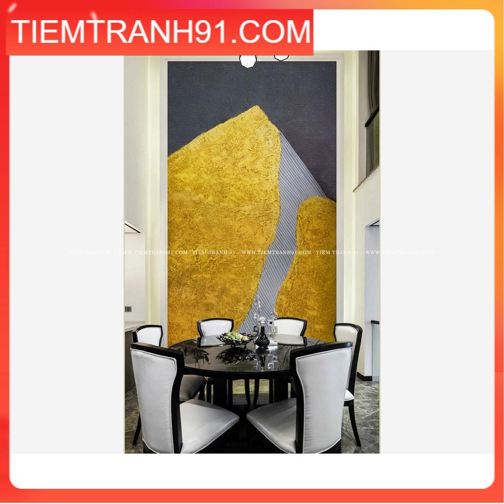 Tranh treo tường | Tranh in giả sơn dầu Trừu Tượng Vàng Kim 04