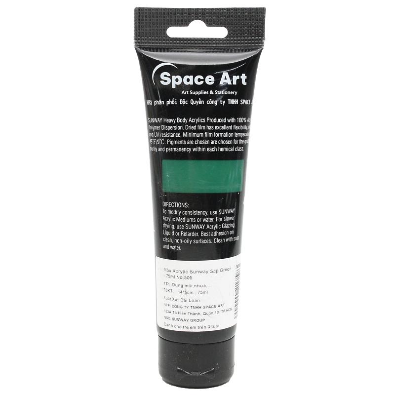 Tuýp Màu Vẽ Acrylic 75 ml - Sunway No.505 - Sap Green