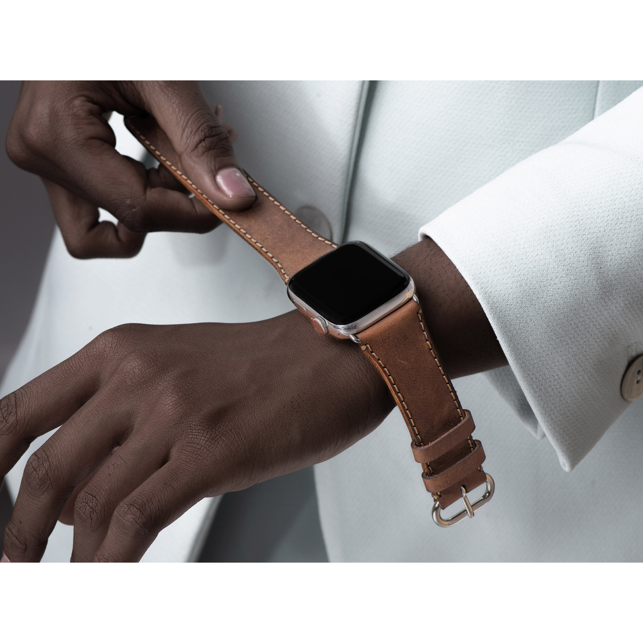 Dây Da Cho Đồng Hồ Apple Watch Sen Sử Dụng Được Dưới Nước- 38/40MM