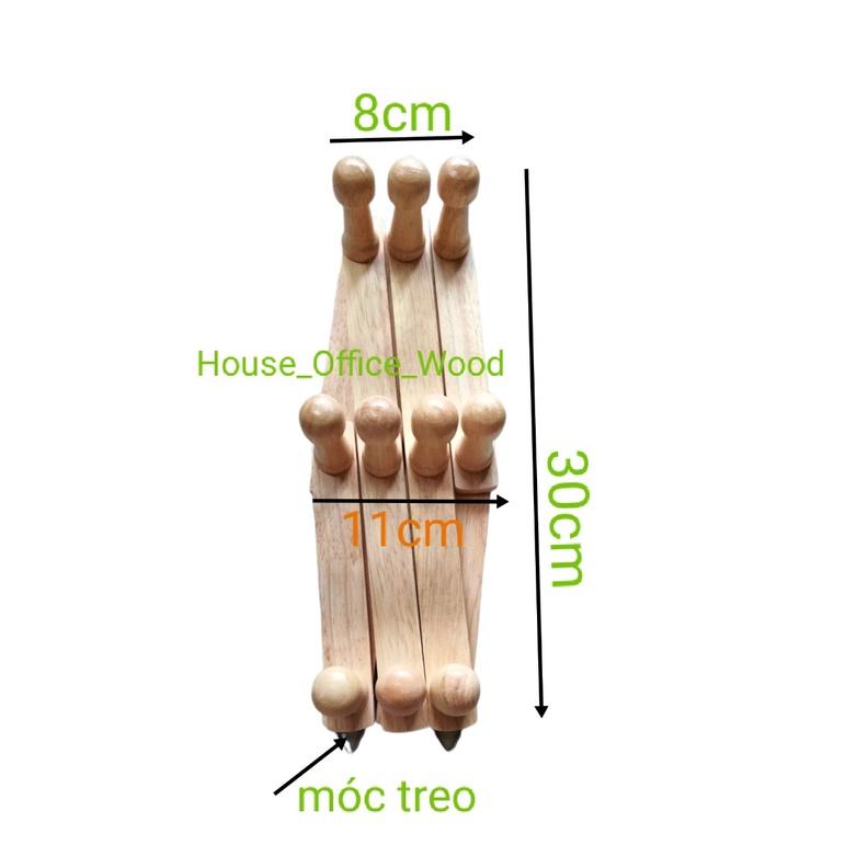 Móc xếp treo quần áo nón bảo hiểm chắc chắn phi 23/Móc áo gỗ 10 núm