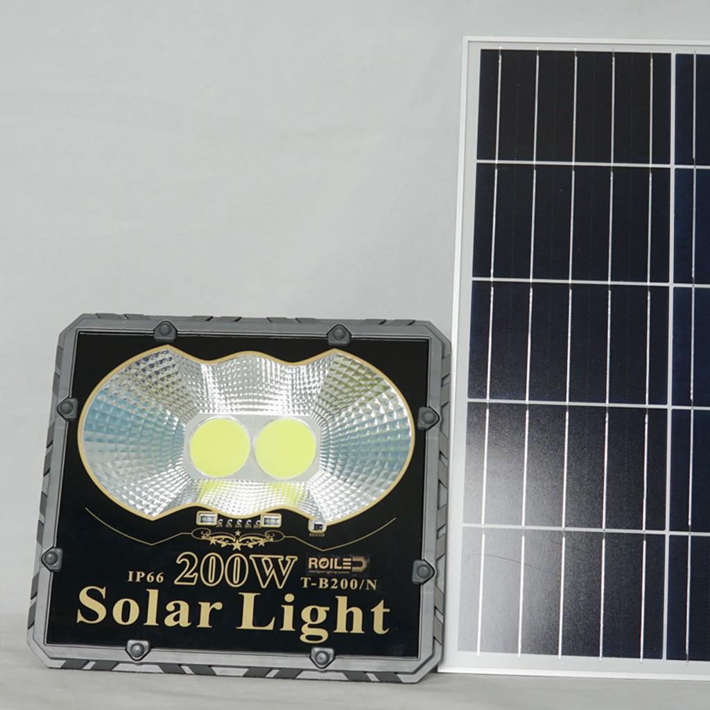 Đèn pha năng lượng mặt trời 200W cao cấp chính hãng Roiled, sáng trên 12h PC-200W