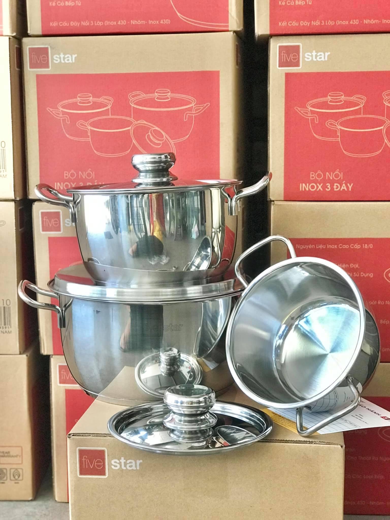 Bộ 3 Nồi Inox 3 Đáy 5 Ngôi Sao Royal Cool