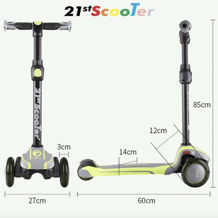 Xe Scooter 21st có giảm xóc, 3 bánh LED sáng cao cấp cho bé