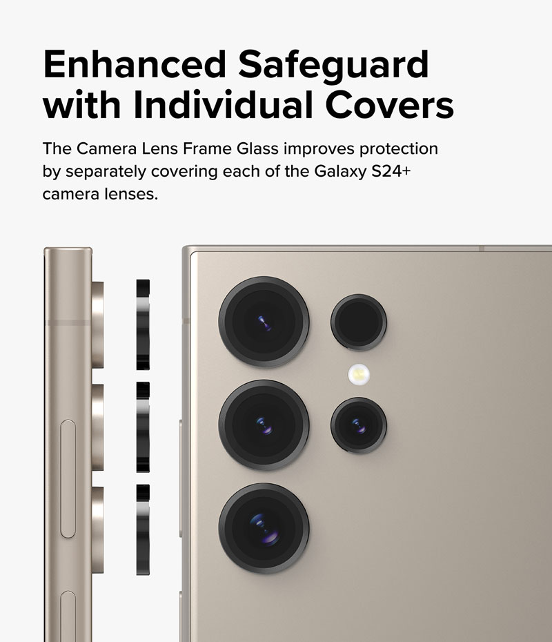 Dán camera dành cho Samsung Galaxy S24 Ultra, Ringke Lens Frame Glass_ Hàng Chính Hãng