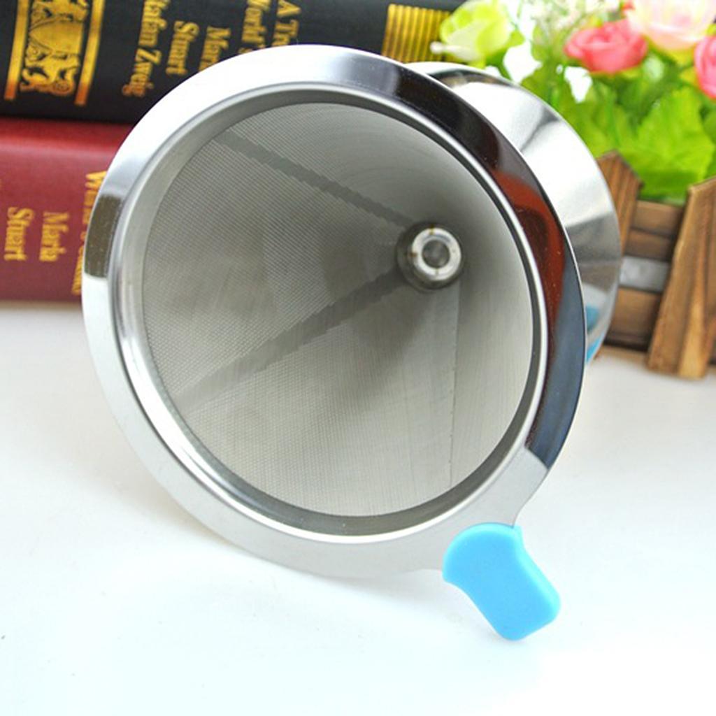 2x Stainless Pour Over Drip Mesh Coffee Tea Cone Filter Holder Maker #2 115mm