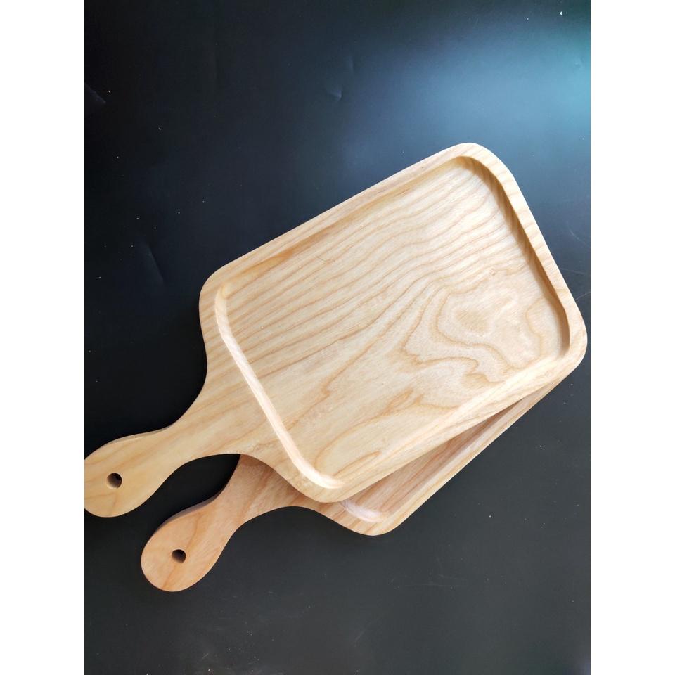 Khay Gỗ Tần Bì Vuông Cỡ Chiều Dài Tổng 40cm Làm Pizza Làm Bánh