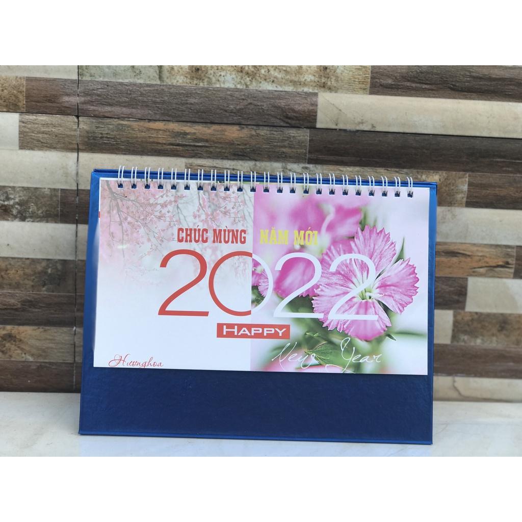 Lịch Để Bàn 2024 mới Họa Tiết Hoa Phong Cảnh khổ 24x16cm