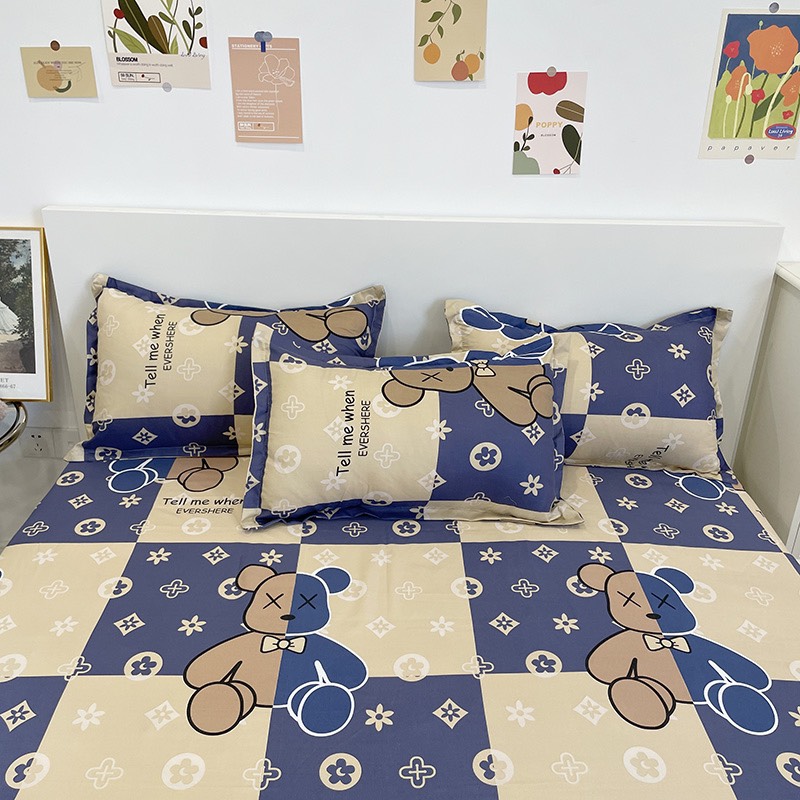 Bộ chăn ga gối cotton LIDACO PL1 - Bear rich SP001472