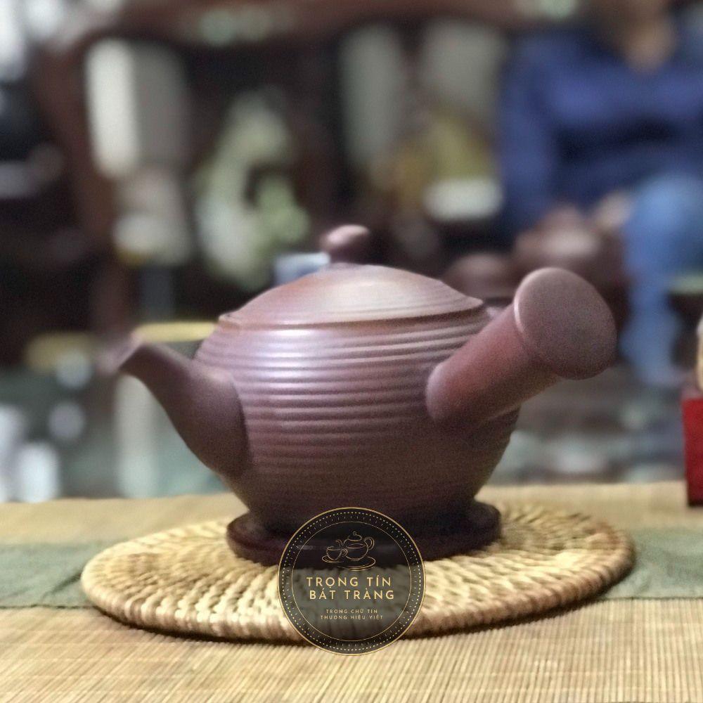 Ấm Trà Đạo Gốm Tử Sa Bát Tràng Nâu Ganh Dáng Đường Vũ Dung Tích 500ml ABTTH 07